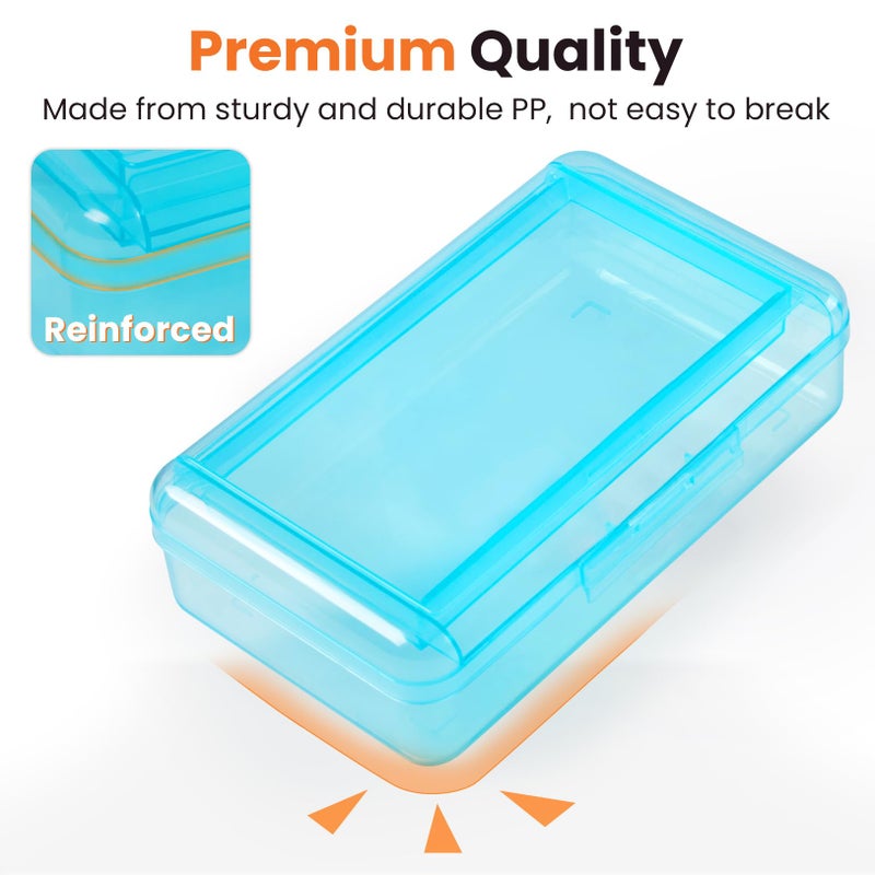 سويز صندوق أقلام رصاص مزدوج الطبقات من Sooez، منظم كبير لحافظة الأقلام الصلبة، صندوق أقلام تلوين بلاستيكي شفاف للفتيات والفتيان، منظم أقلام التحديد الملونة، حاويات/صناديق بلاستيكية صغيرة مع أغطية، تخزين مستلزمات فنية - Image 3